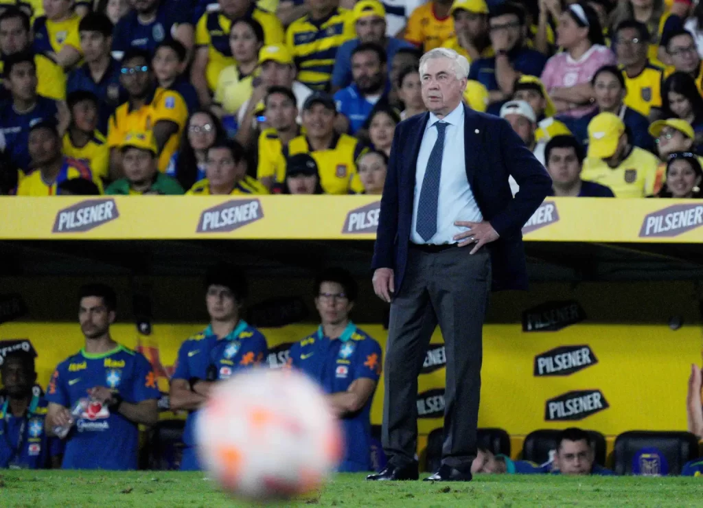 ancelotti estreia empate brasil