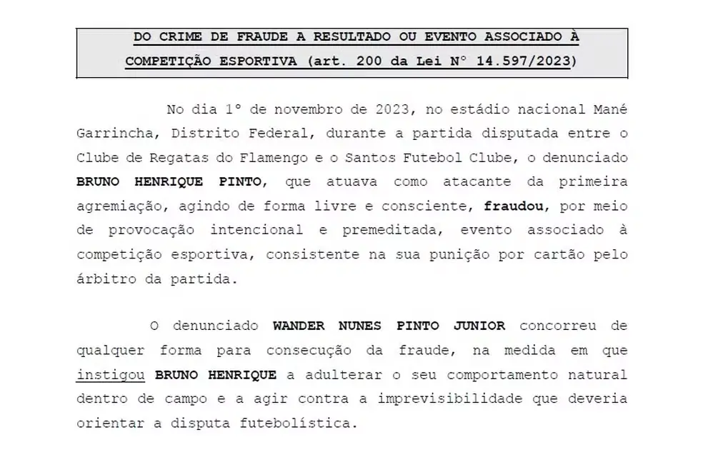 denuncia Bruno Henrique processo