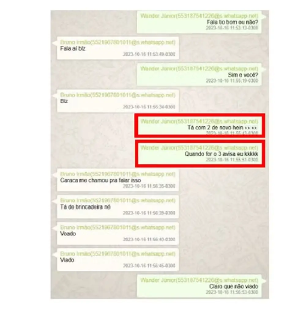 Bruno Henrique processo mensagens 