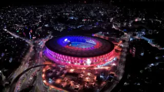 Arena Fonte Nova vista de cima com iluminação cênica
