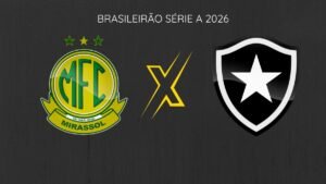 capa com os brasões do Mirassol e Botafogo